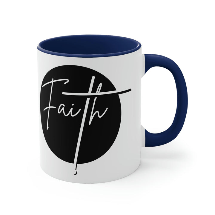 Two-tone Accent Ceramic Mug 11oz Faith Illustration - Decorative | Ceramic Mugs