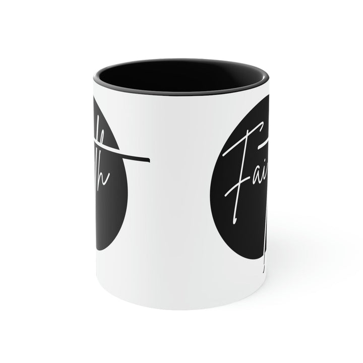 Two-tone Accent Ceramic Mug 11oz Faith Illustration - Decorative | Ceramic Mugs