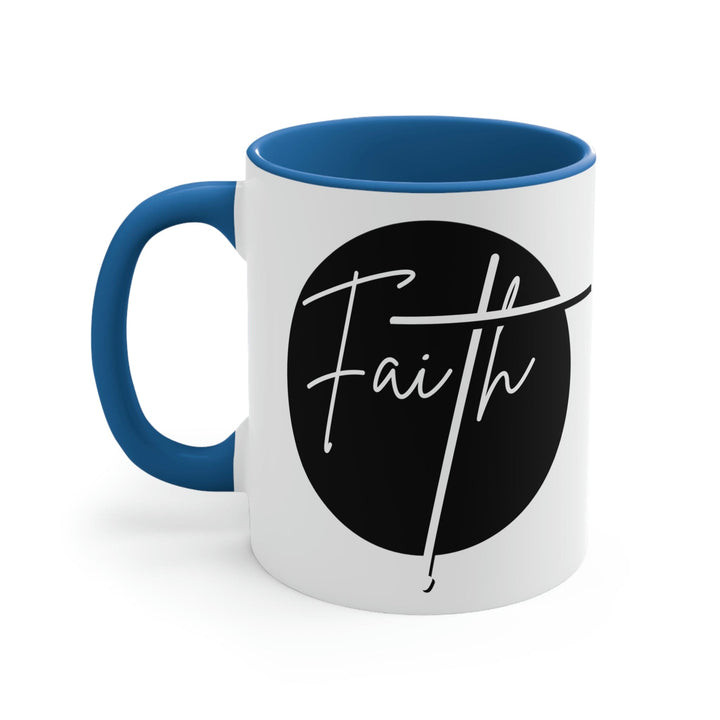 Two-tone Accent Ceramic Mug 11oz Faith Illustration - Decorative | Ceramic Mugs