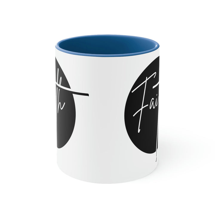 Two-tone Accent Ceramic Mug 11oz Faith Illustration - Decorative | Ceramic Mugs