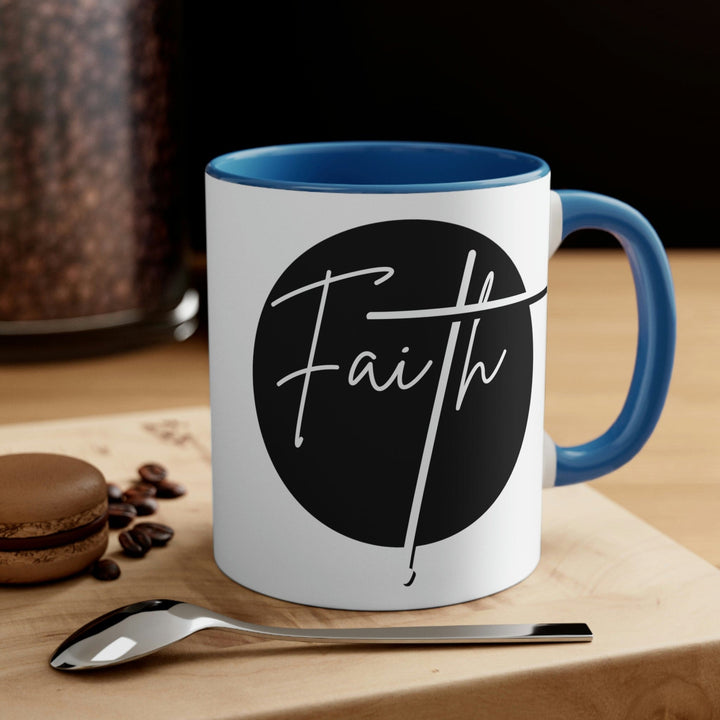 Two-tone Accent Ceramic Mug 11oz Faith Illustration - Decorative | Ceramic Mugs