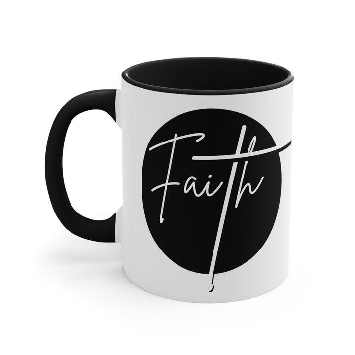 Two-tone Accent Ceramic Mug 11oz Faith Illustration - Decorative | Ceramic Mugs