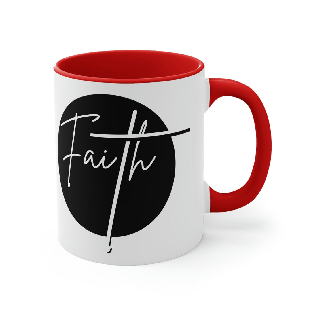 Two-tone Accent Ceramic Mug 11oz Faith Illustration - Decorative | Ceramic Mugs