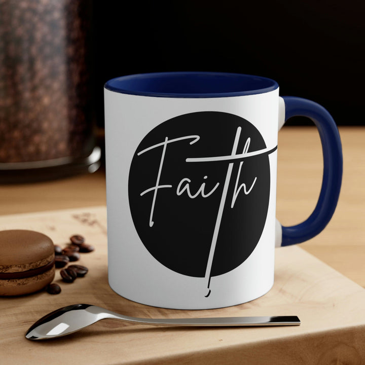 Two-tone Accent Ceramic Mug 11oz Faith Illustration - Decorative | Ceramic Mugs