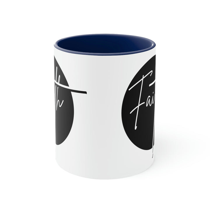 Two-tone Accent Ceramic Mug 11oz Faith Illustration - Decorative | Ceramic Mugs