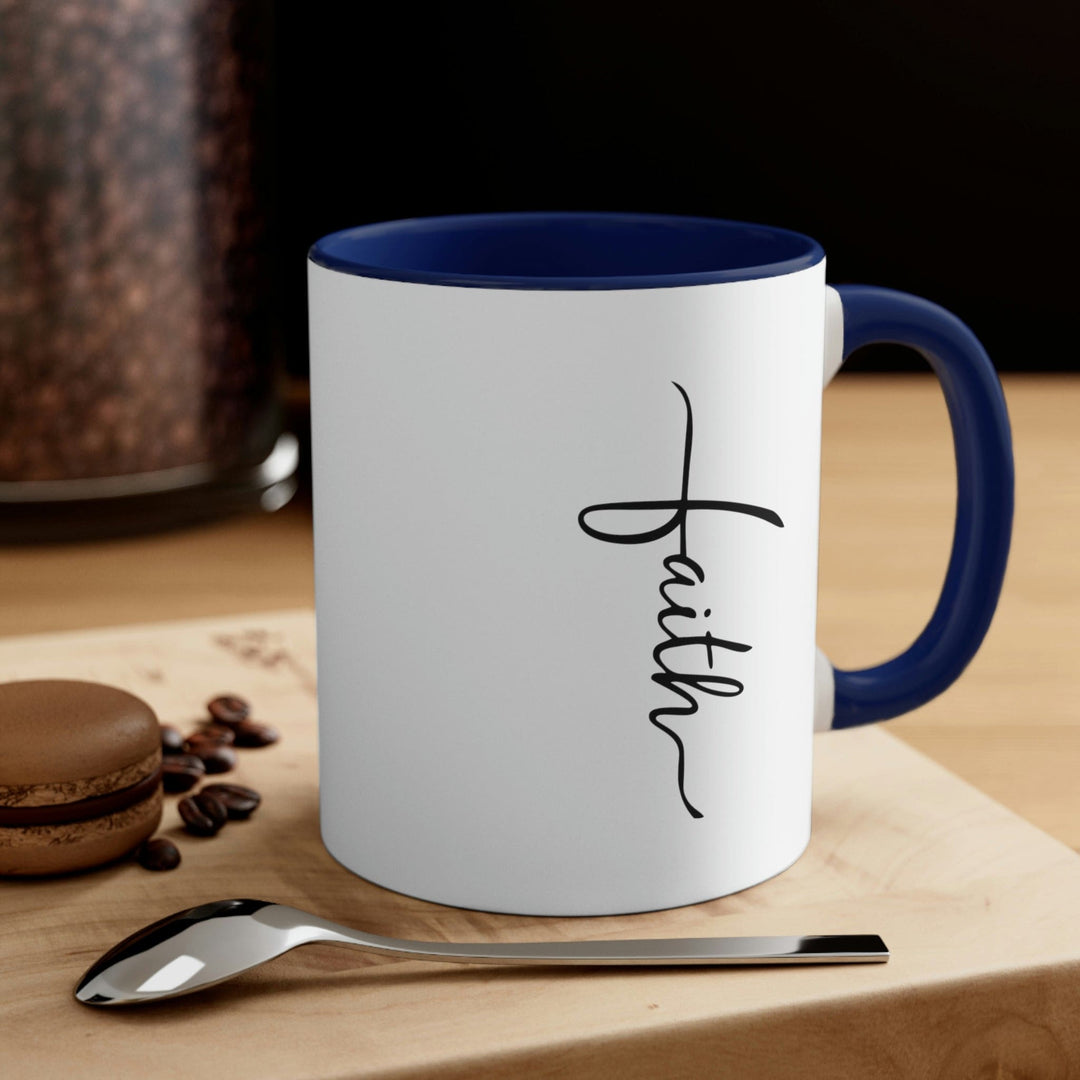 Two-tone Accent Ceramic Mug 11oz Faith Christian Inspiration - Decorative