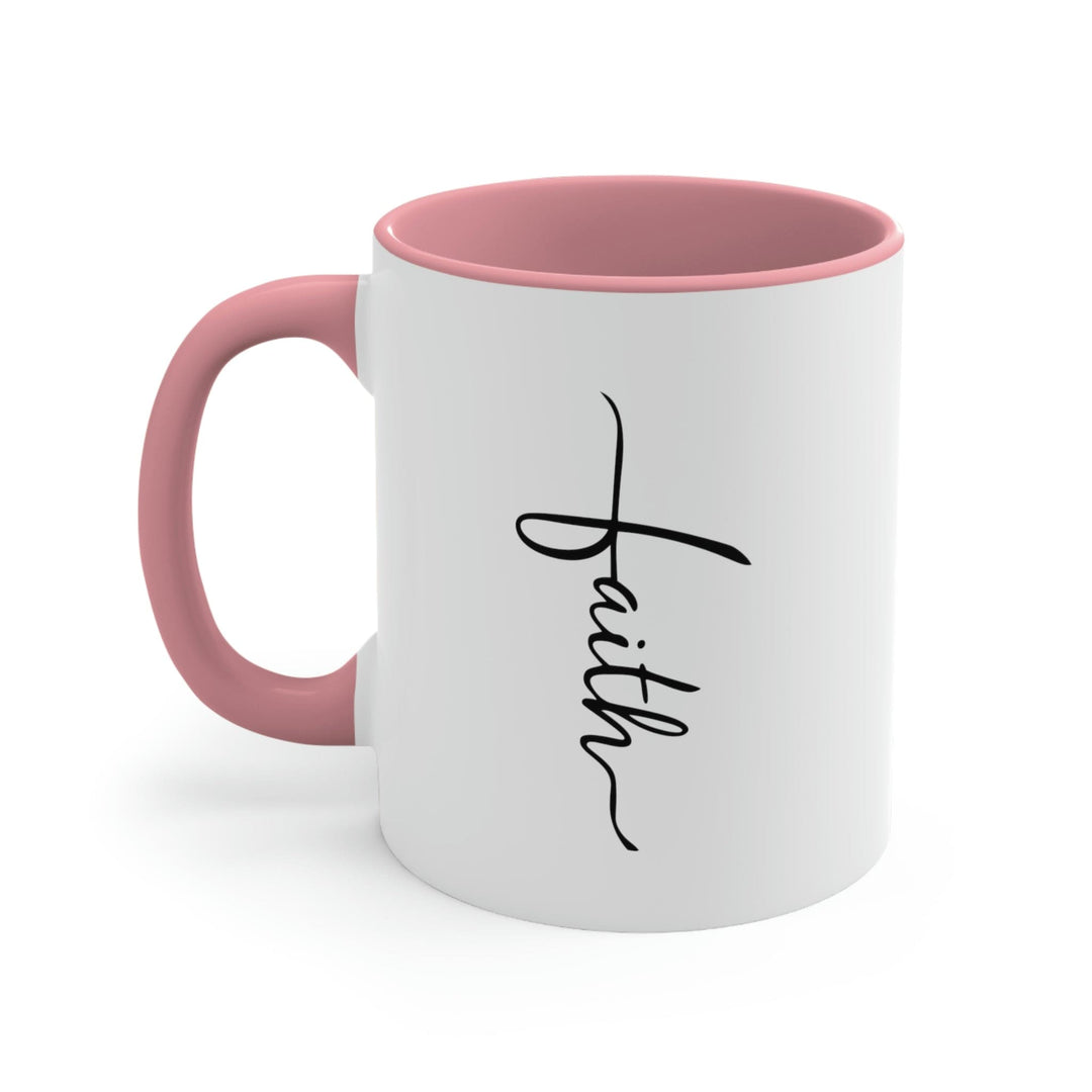 Two-tone Accent Ceramic Mug 11oz Faith Christian Inspiration - Decorative