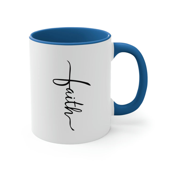 Two-tone Accent Ceramic Mug 11oz Faith Christian Inspiration - Decorative