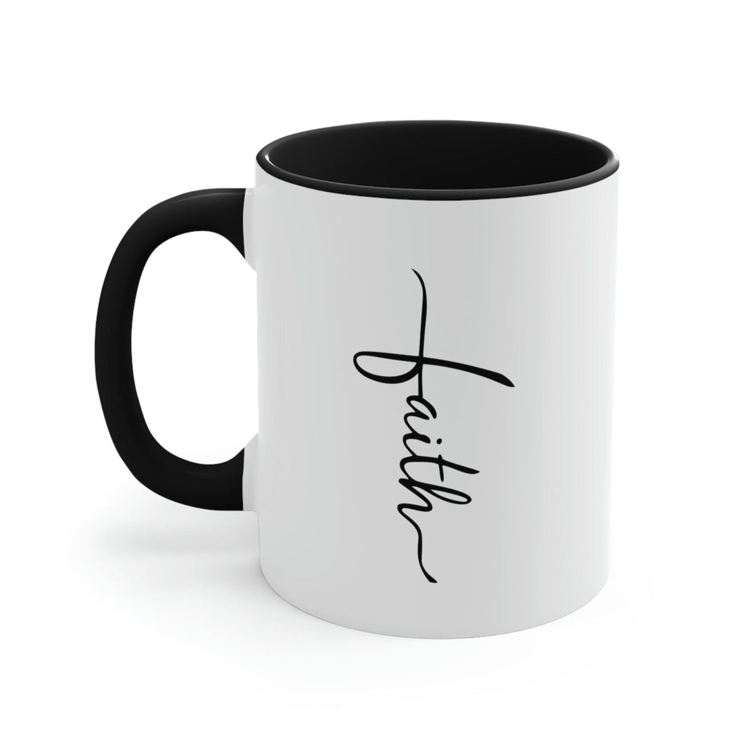 Two-tone Accent Ceramic Mug 11oz Faith Christian Inspiration - Decorative