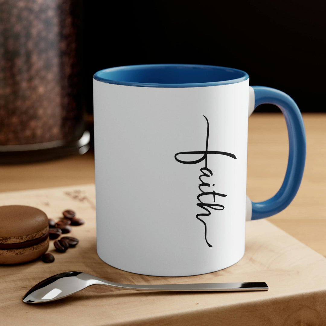 Two-tone Accent Ceramic Mug 11oz Faith Christian Inspiration - Decorative