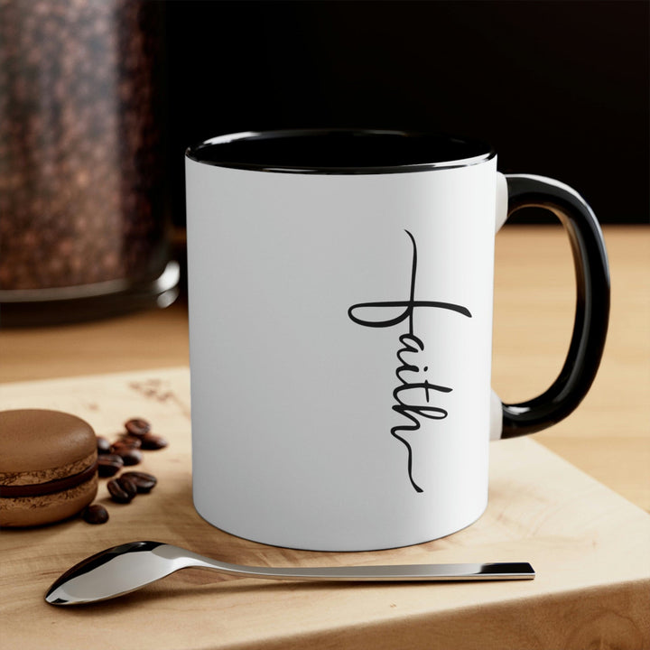 Two-tone Accent Ceramic Mug 11oz Faith Christian Inspiration - Decorative