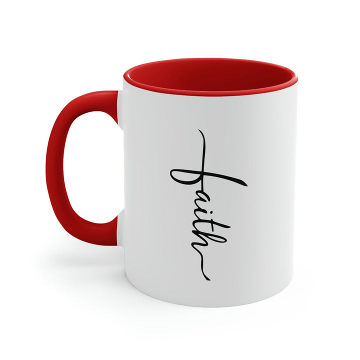 Two-tone Accent Ceramic Mug 11oz Faith Christian Inspiration - Decorative