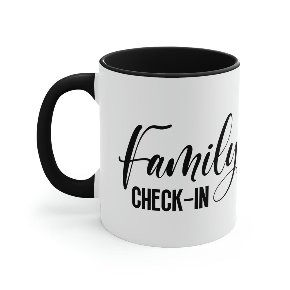 Two-tone Accent Ceramic Mug 11oz Family Check In Family Reunion Family Fun