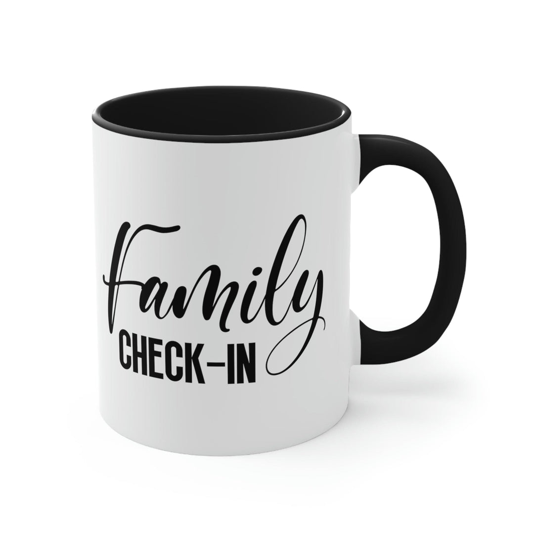 Two-tone Accent Ceramic Mug 11oz Family Check In Family Reunion Family Fun