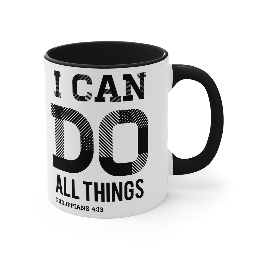 Two-tone Accent Ceramic Mug 11oz i can do All Things Philippians 4:13 Scripture