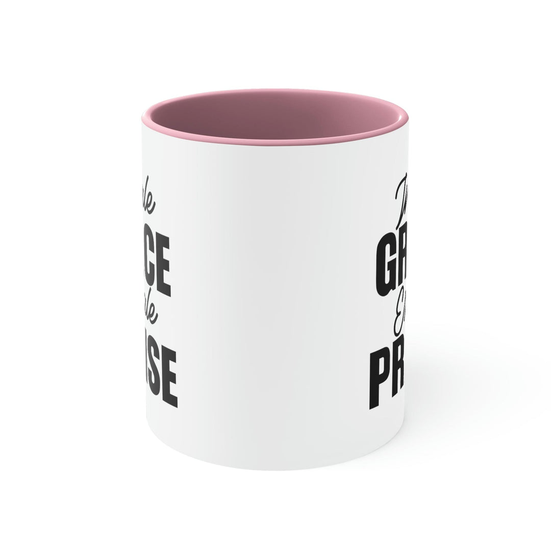 Two-tone Accent Ceramic Mug 11oz Inhale Grace Exhale Praise - Christian