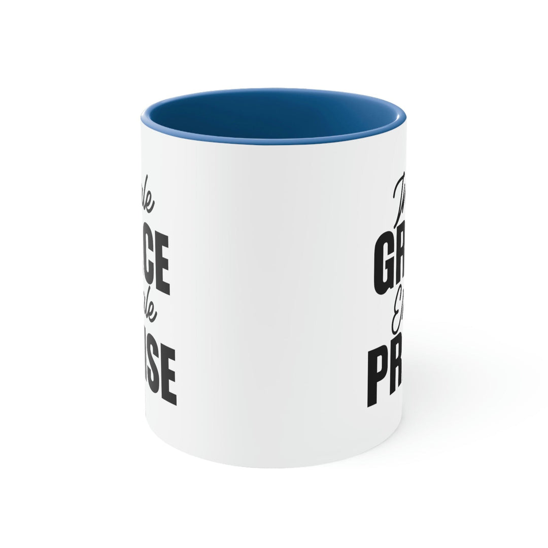 Two-tone Accent Ceramic Mug 11oz Inhale Grace Exhale Praise - Christian