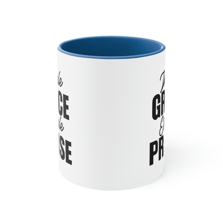 Two-tone Accent Ceramic Mug 11oz Inhale Grace Exhale Praise - Christian