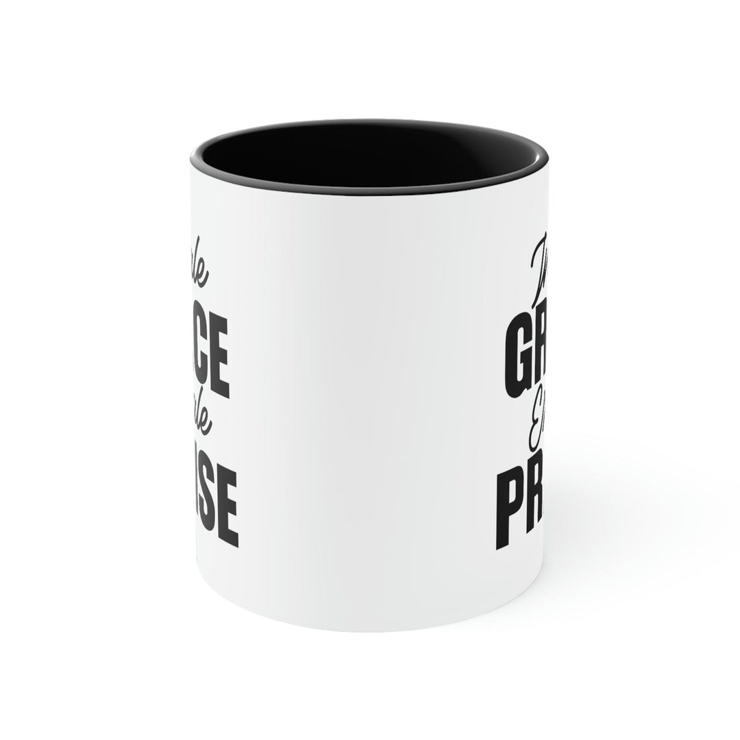 Two-tone Accent Ceramic Mug 11oz Inhale Grace Exhale Praise - Christian