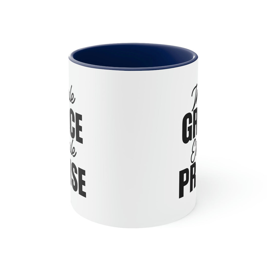 Two-tone Accent Ceramic Mug 11oz Inhale Grace Exhale Praise - Christian