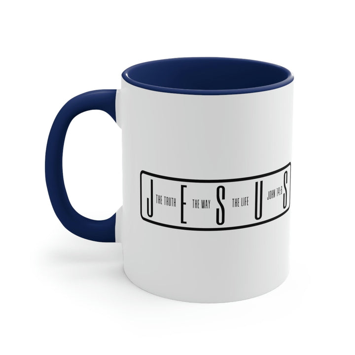 Two-tone Accent Ceramic Mug 11oz Jesus the Truth the Way the Life Illustration