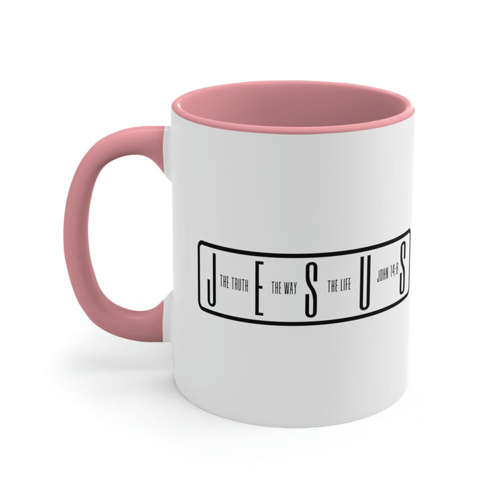 Two-tone Accent Ceramic Mug 11oz Jesus the Truth the Way the Life Illustration