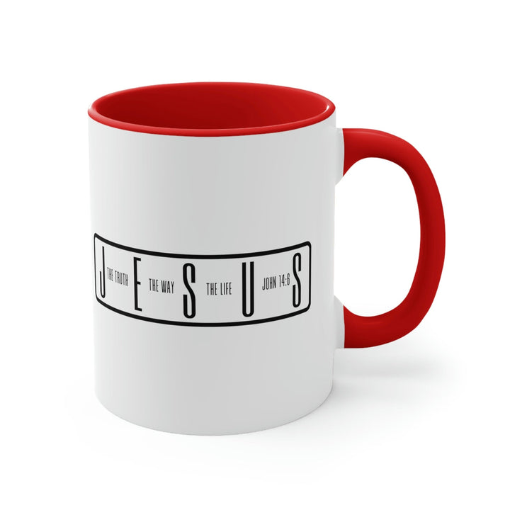 Two-tone Accent Ceramic Mug 11oz Jesus the Truth the Way the Life Illustration