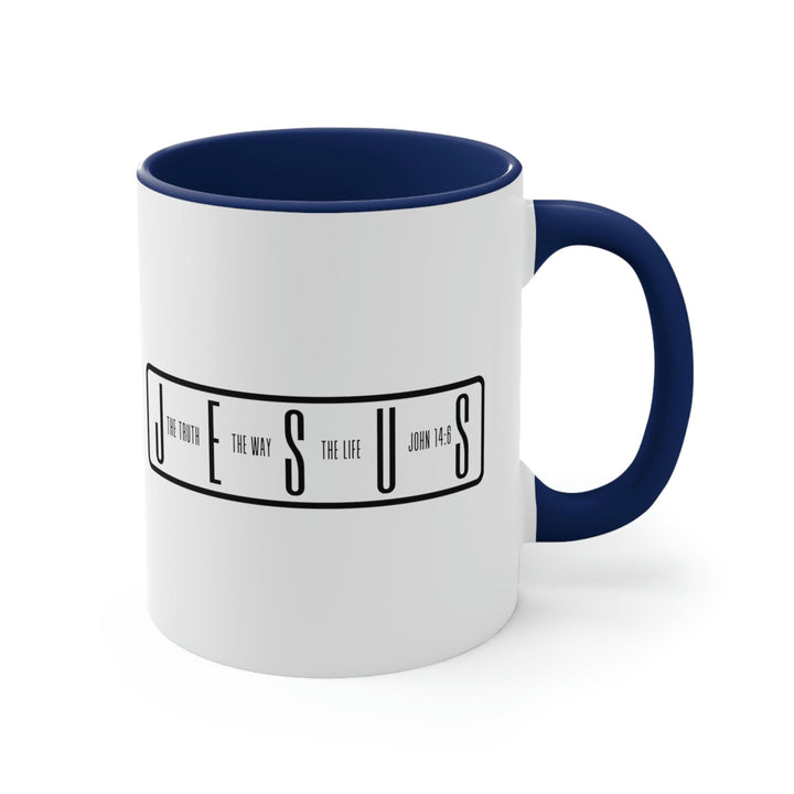 Two-tone Accent Ceramic Mug 11oz Jesus the Truth the Way the Life Illustration