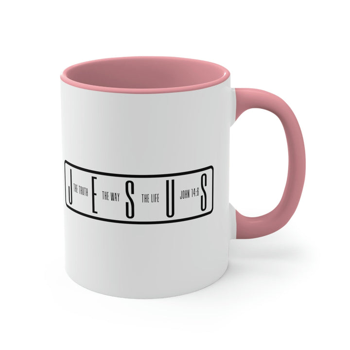 Two-tone Accent Ceramic Mug 11oz Jesus the Truth the Way the Life Illustration