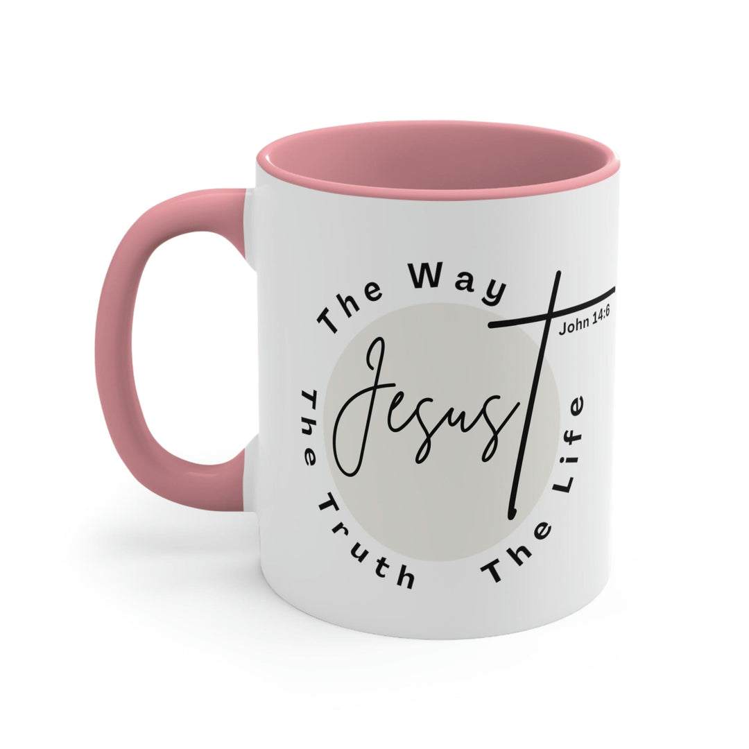 Two-tone Accent Ceramic Mug 11oz Jesus the Way the Truth the Life Illustration