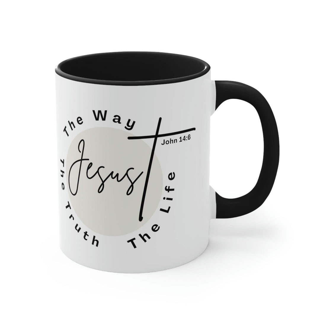 Two-tone Accent Ceramic Mug 11oz Jesus the Way the Truth the Life Illustration