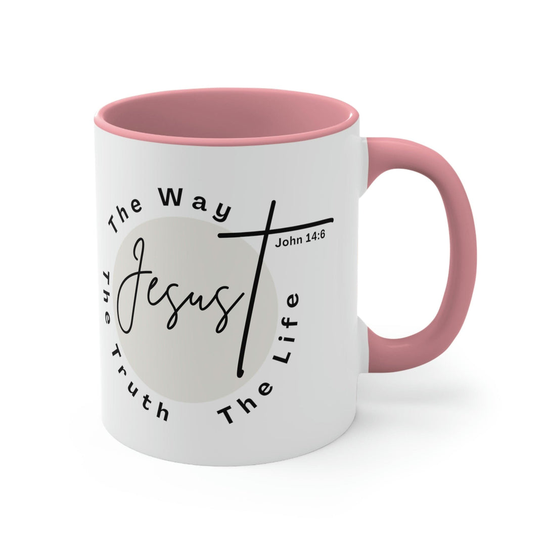 Two-tone Accent Ceramic Mug 11oz Jesus the Way the Truth the Life Illustration