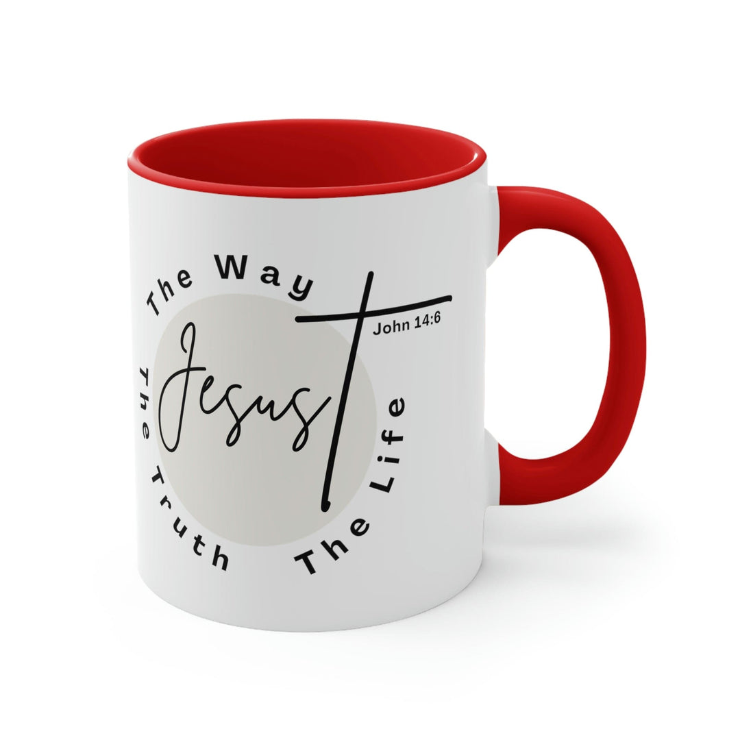 Two-tone Accent Ceramic Mug 11oz Jesus the Way the Truth the Life Illustration