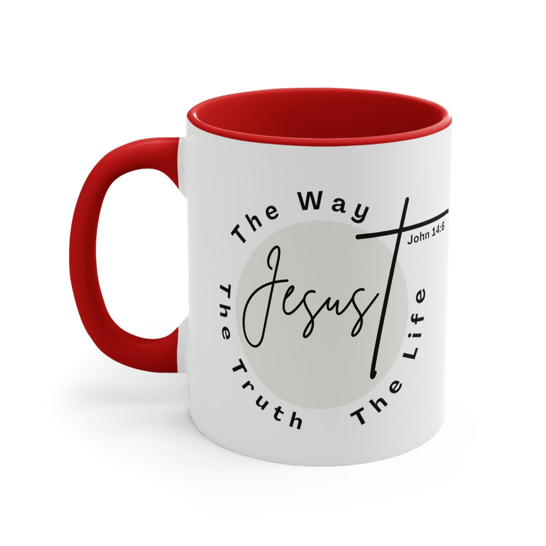 Two-tone Accent Ceramic Mug 11oz Jesus the Way the Truth the Life Illustration