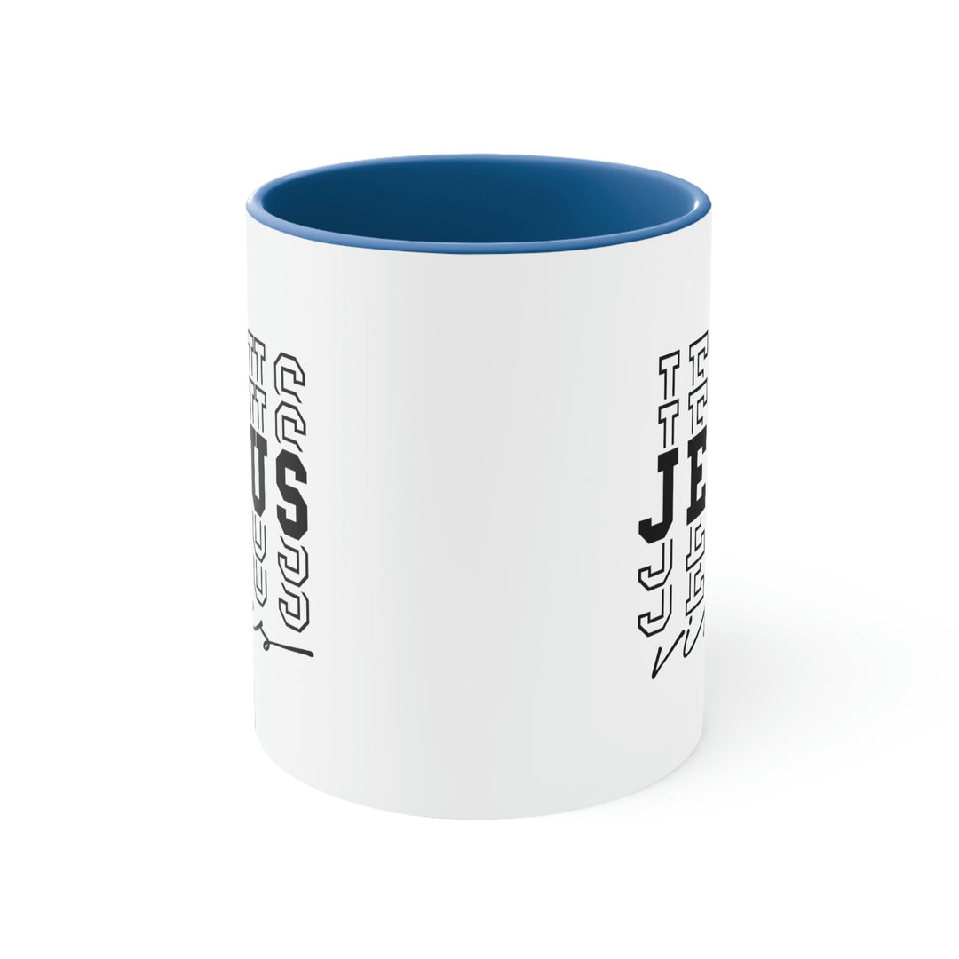 Two-tone Accent Ceramic Mug 11oz Jesus Vibes Christian Inspiration - Decorative