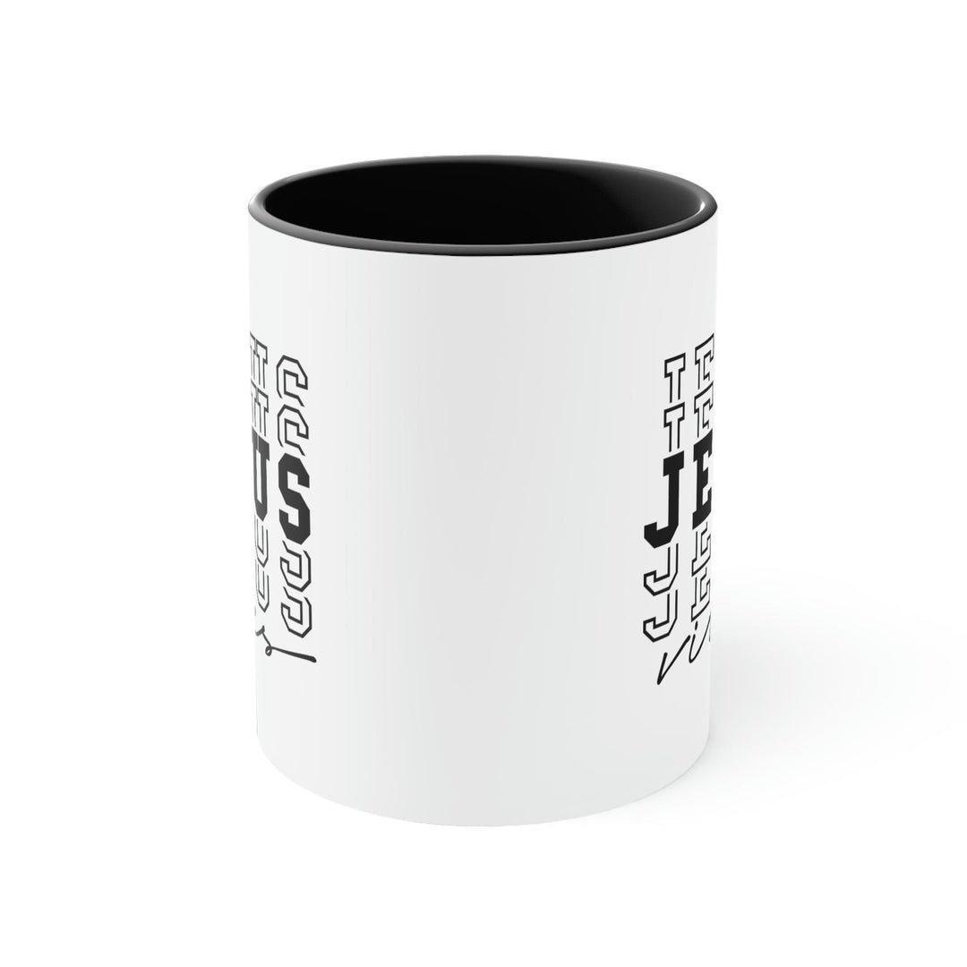 Two-tone Accent Ceramic Mug 11oz Jesus Vibes Christian Inspiration - Decorative