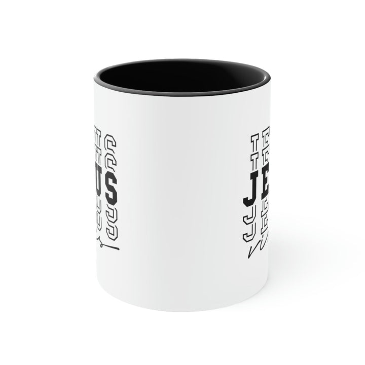 Two-tone Accent Ceramic Mug 11oz Jesus Vibes Christian Inspiration - Decorative