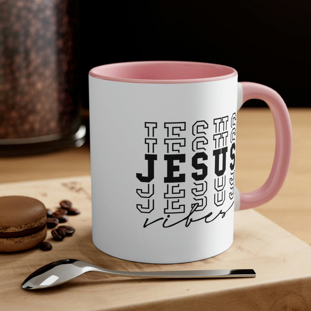 Two-tone Accent Ceramic Mug 11oz Jesus Vibes Christian Inspiration - Decorative