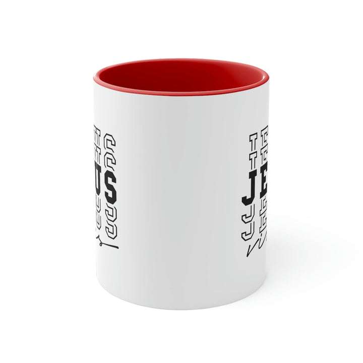 Two-tone Accent Ceramic Mug 11oz Jesus Vibes Christian Inspiration - Decorative