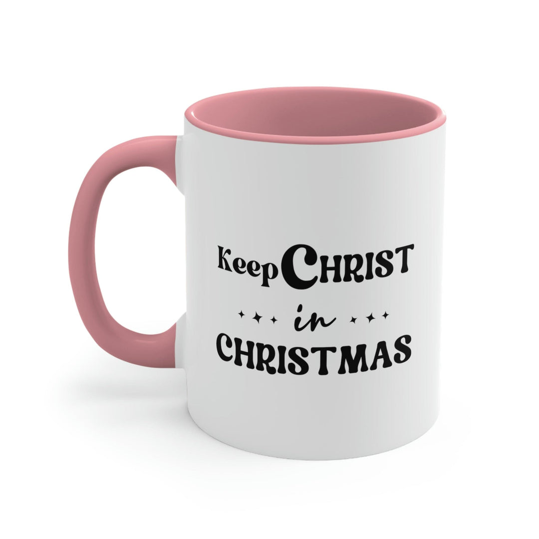 Two-tone Accent Ceramic Mug 11oz Keep Christ in Christmas Christian Holiday