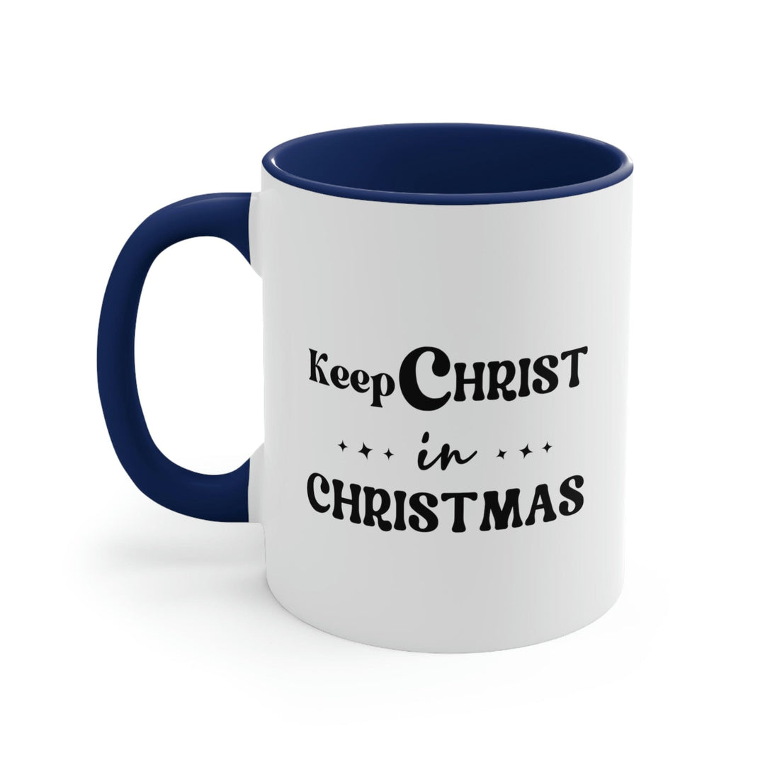 Two-tone Accent Ceramic Mug 11oz Keep Christ in Christmas Christian Holiday