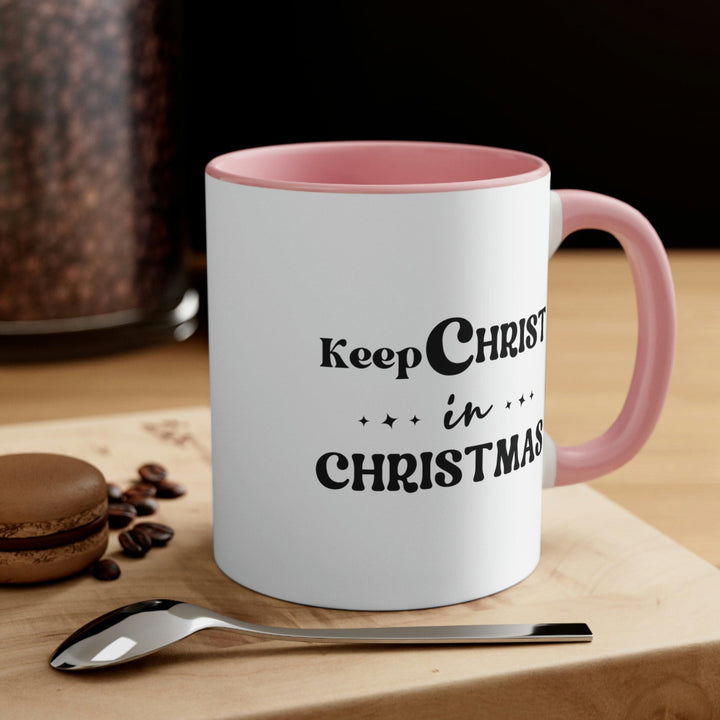 Two-tone Accent Ceramic Mug 11oz Keep Christ in Christmas Christian Holiday