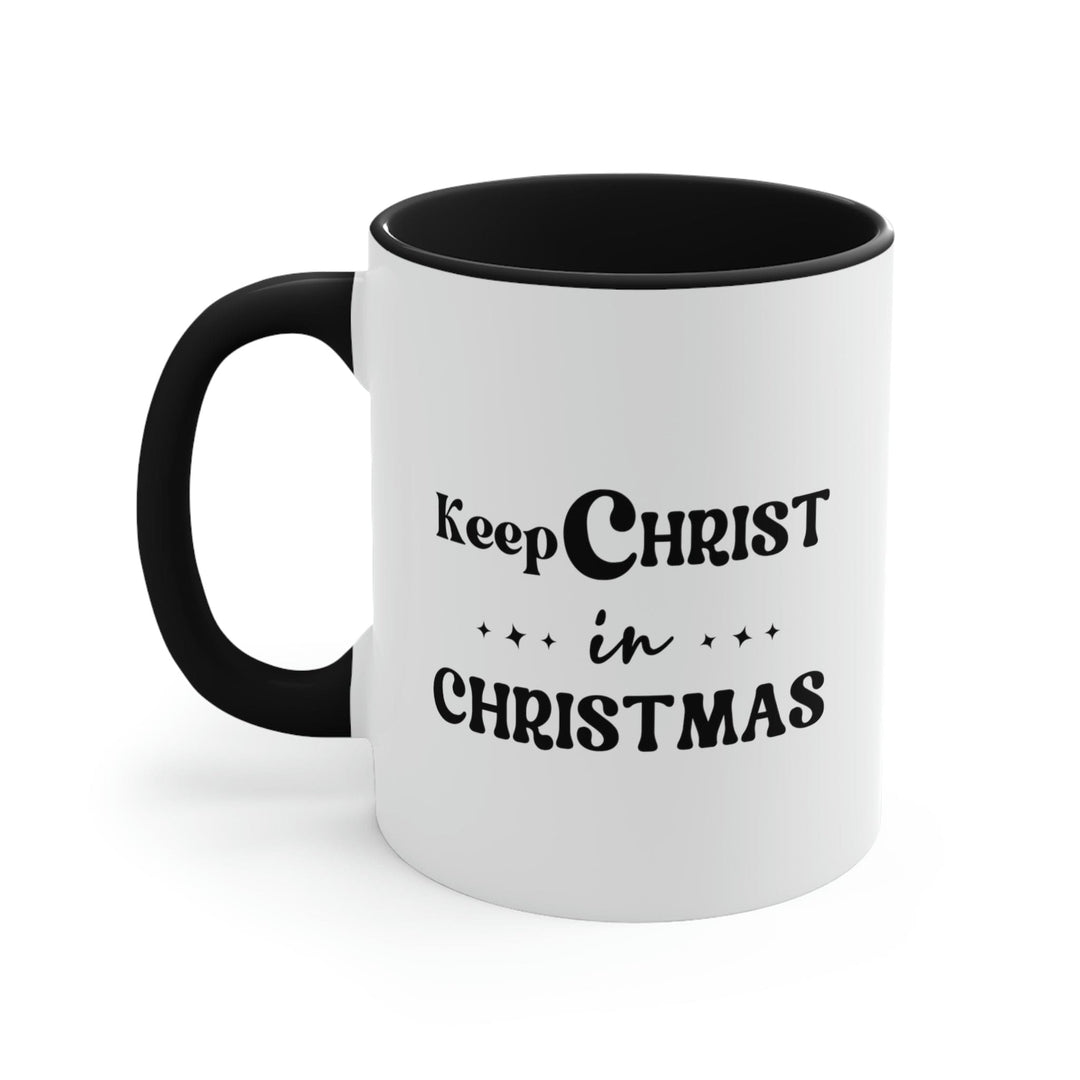 Two-tone Accent Ceramic Mug 11oz Keep Christ in Christmas Christian Holiday