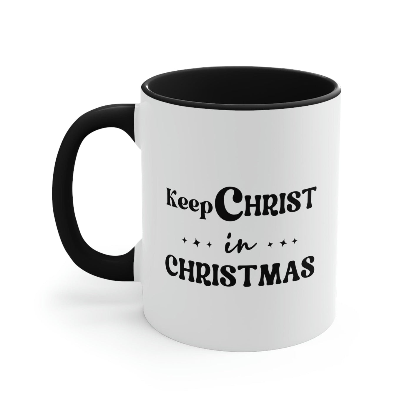 Two - tone Accent Ceramic Mug 11oz Keep Christ In Christmas Christian Holiday