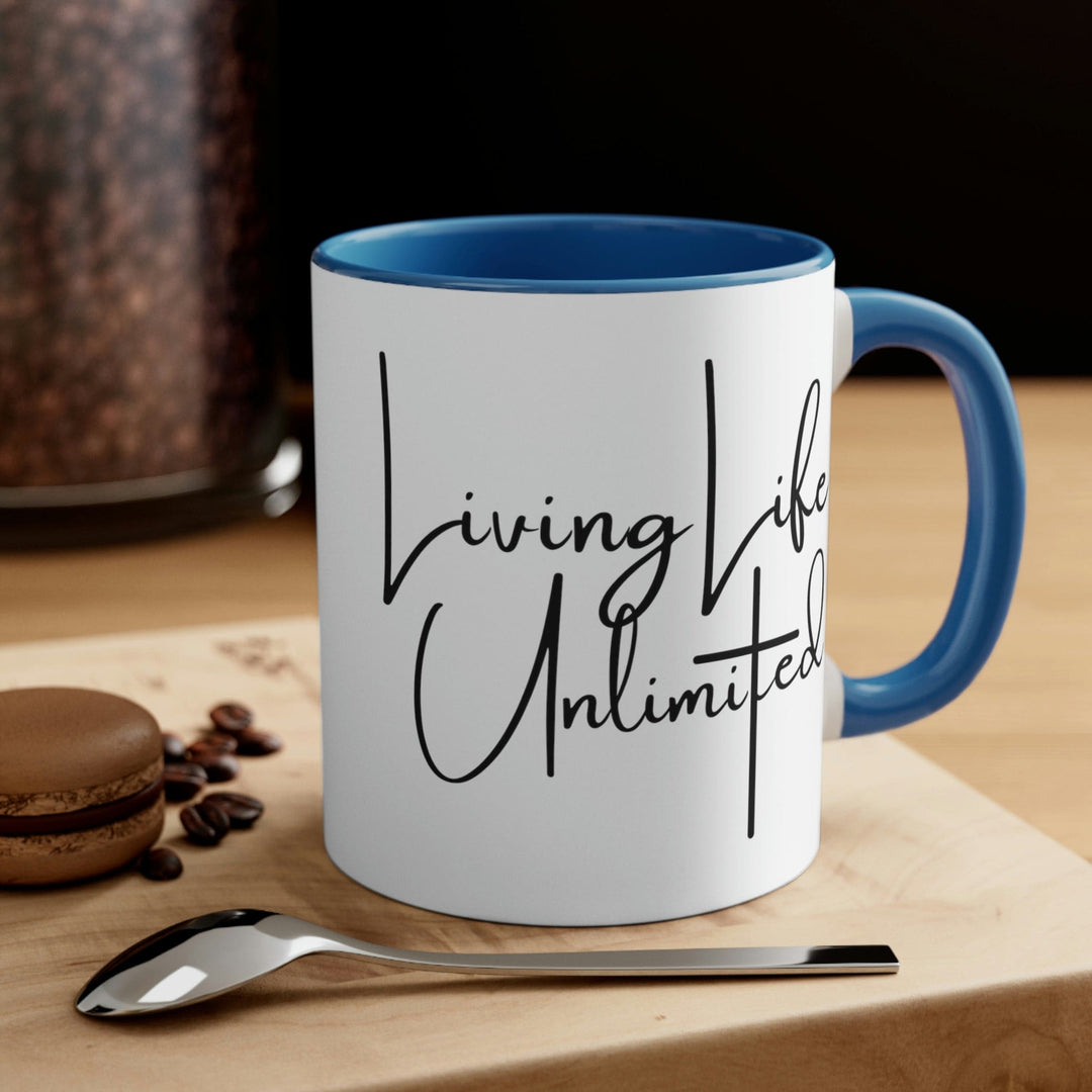 Two-tone Accent Ceramic Mug 11oz Living Life Unlimited - Inspirational