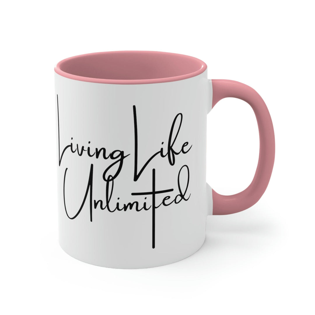 Two-tone Accent Ceramic Mug 11oz Living Life Unlimited - Inspirational