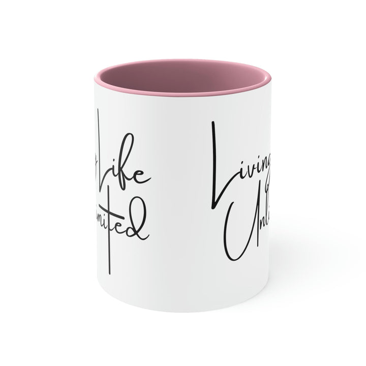 Two-tone Accent Ceramic Mug 11oz Living Life Unlimited - Inspirational