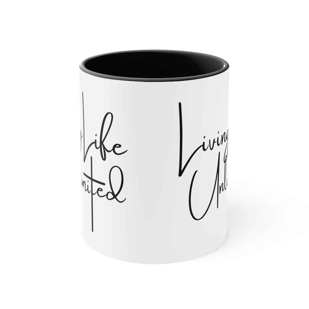 Two-tone Accent Ceramic Mug 11oz Living Life Unlimited - Inspirational