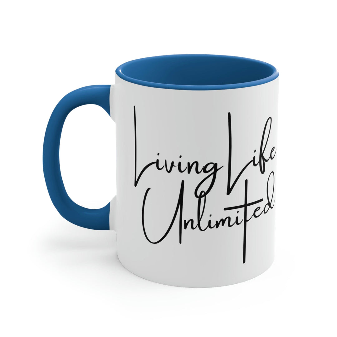 Two-tone Accent Ceramic Mug 11oz Living Life Unlimited - Inspirational