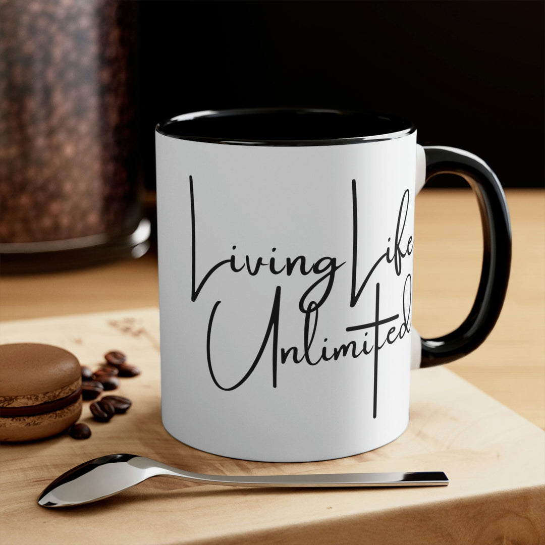 Two-tone Accent Ceramic Mug 11oz Living Life Unlimited - Inspirational